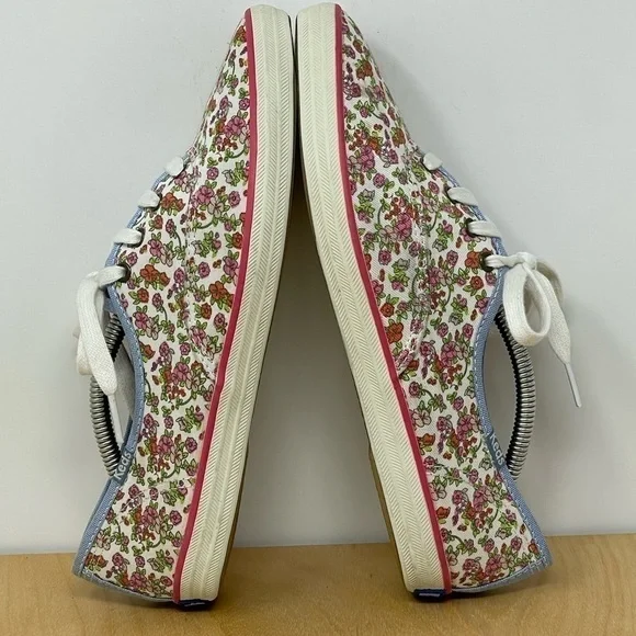 KEDS Floral Pattern Lace Up Sneakers Size 7.5 - Picture 6 of 9